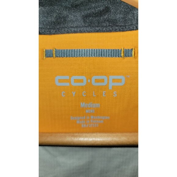 REI Co-Op Cycles Mens Yellow Reflective Cycling Rain Jacket Medium - Picture 3 of 9